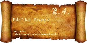 Mádai Aranka névjegykártya