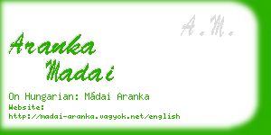aranka madai business card