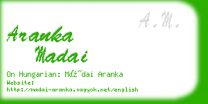 aranka madai business card